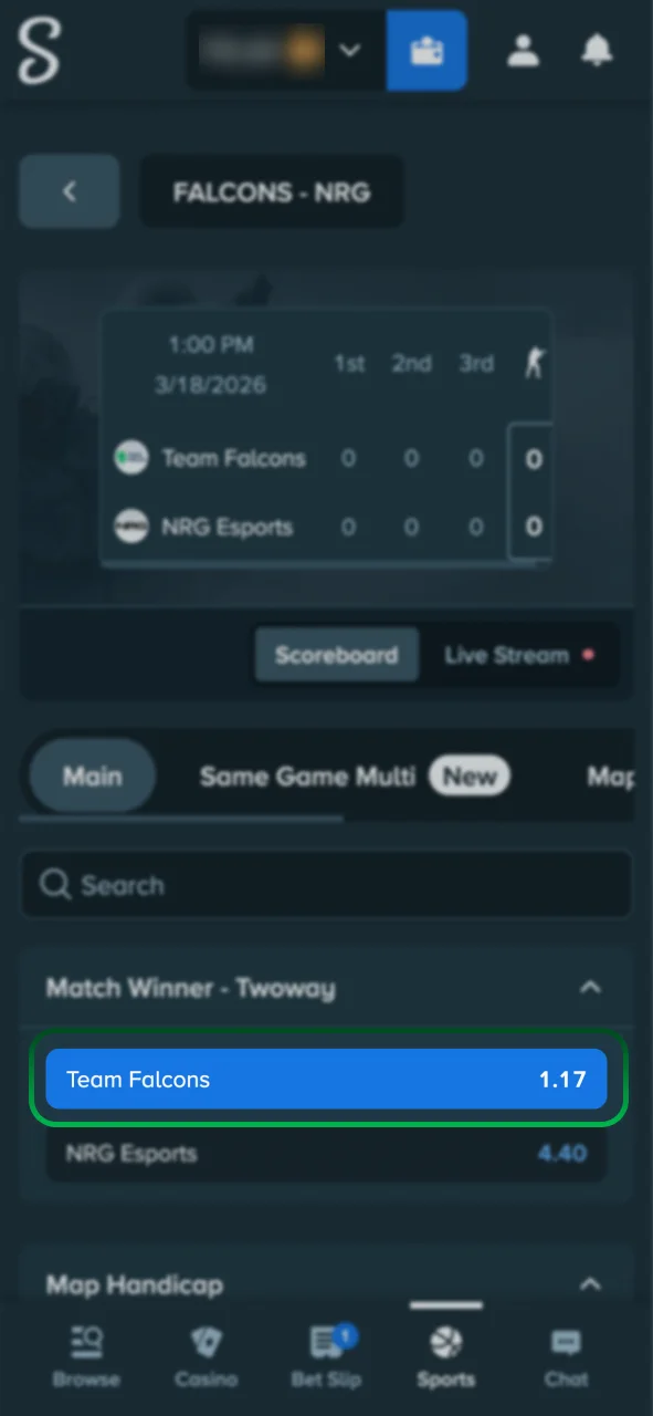 Browse upcoming esports tournaments on Stake right now.