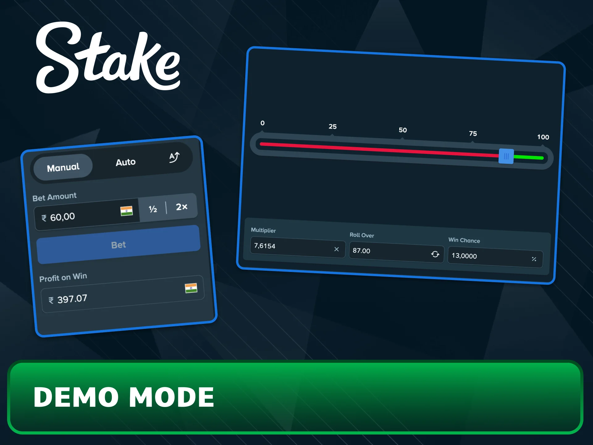Play Stake Dice for free in demo mode.
