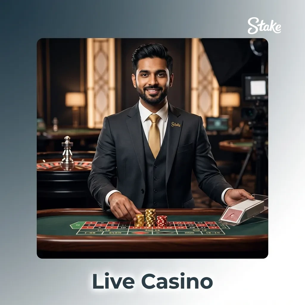 Play live casino games with real dealers at Stake.