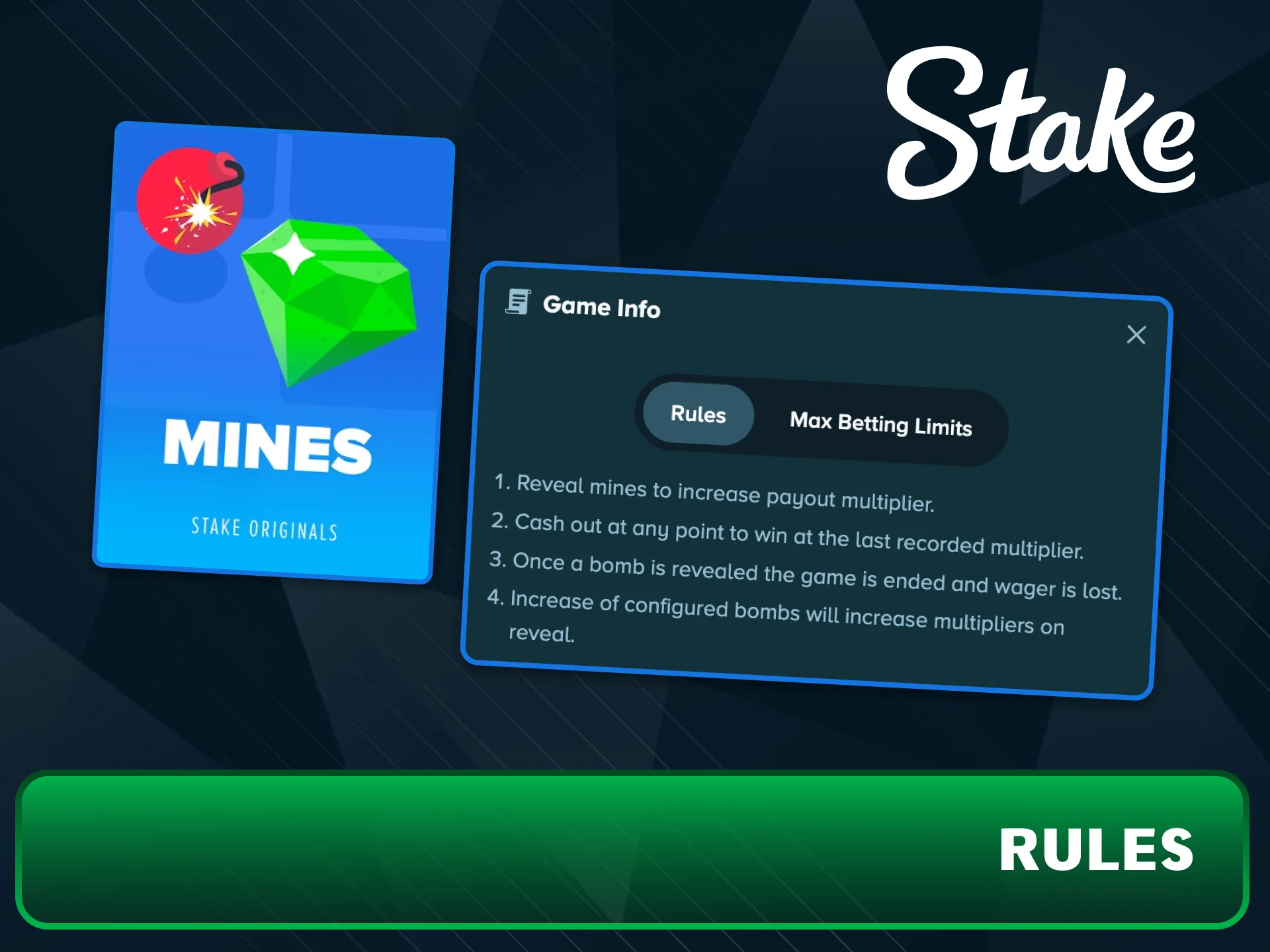 Adjust the number of hidden mines to set your risk.