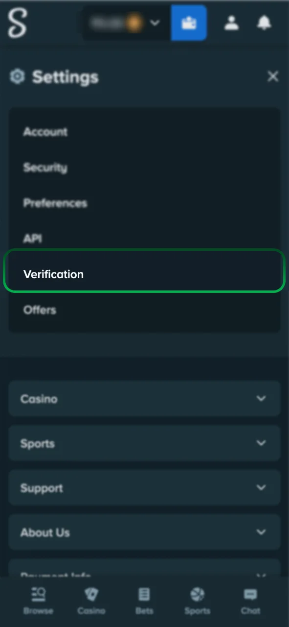Complete Stake account verification for security.