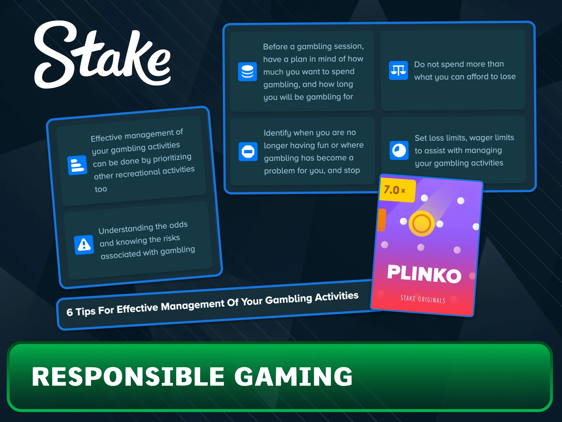 Take regular breaks from Stake Plinko sessions.